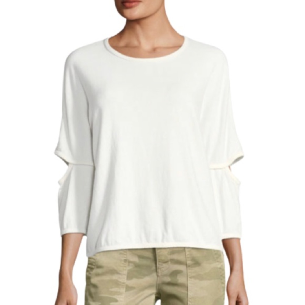 Current/Elliott Ivory Split-Elbow Pullover Size M EUC